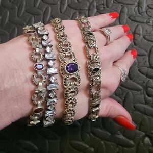Elegant Gold and Silver Bracelet Set